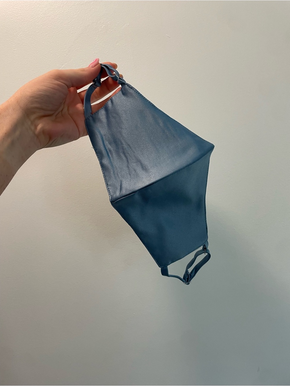 Silky Blue Satin Face Mask AZAZIE